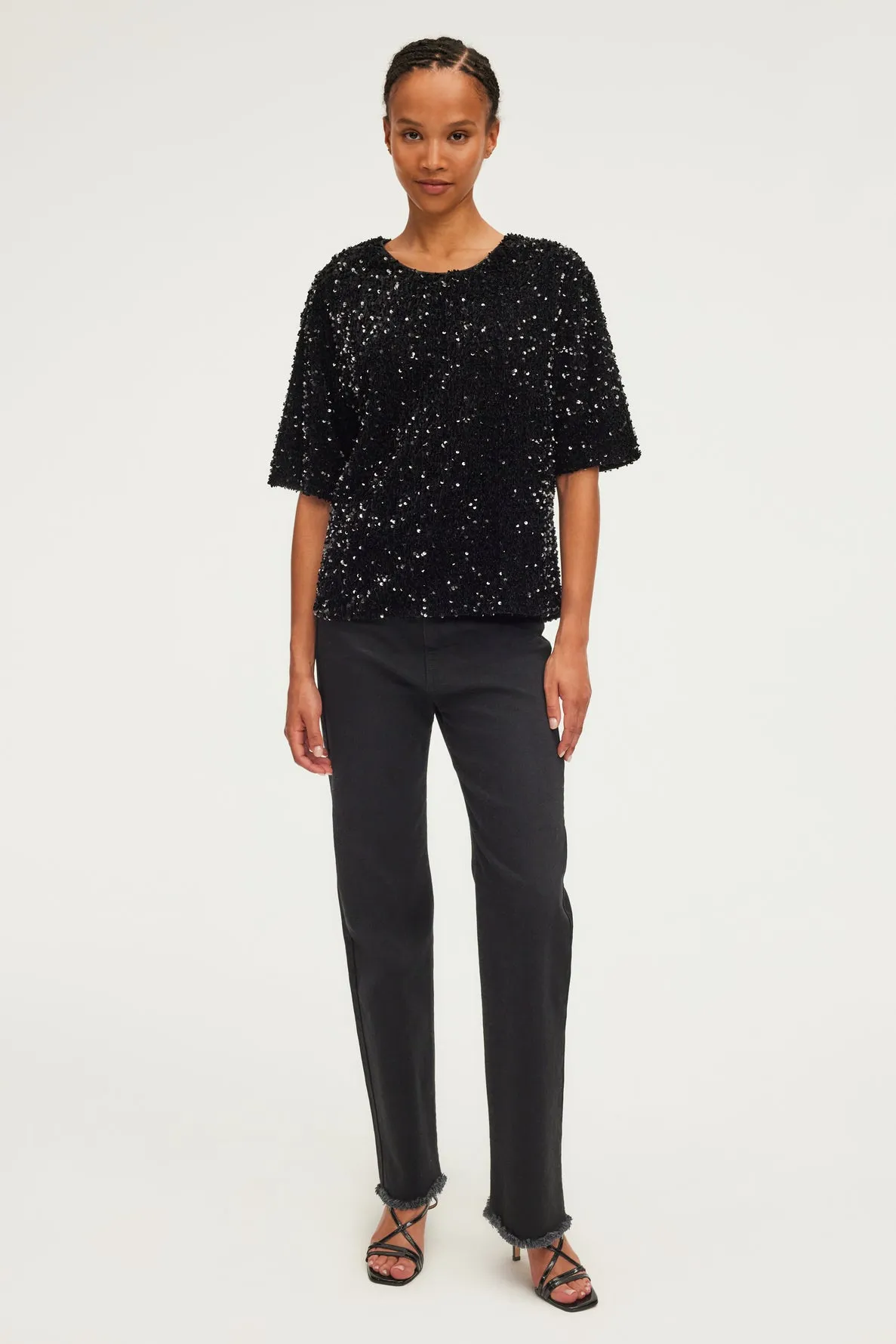 Top à sequins noirs - ALESSIA