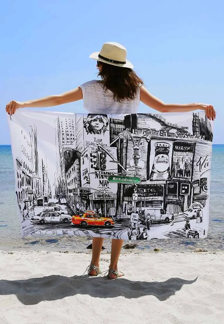 Unisex Multicolore Serviette de Plage - Broadway Motif