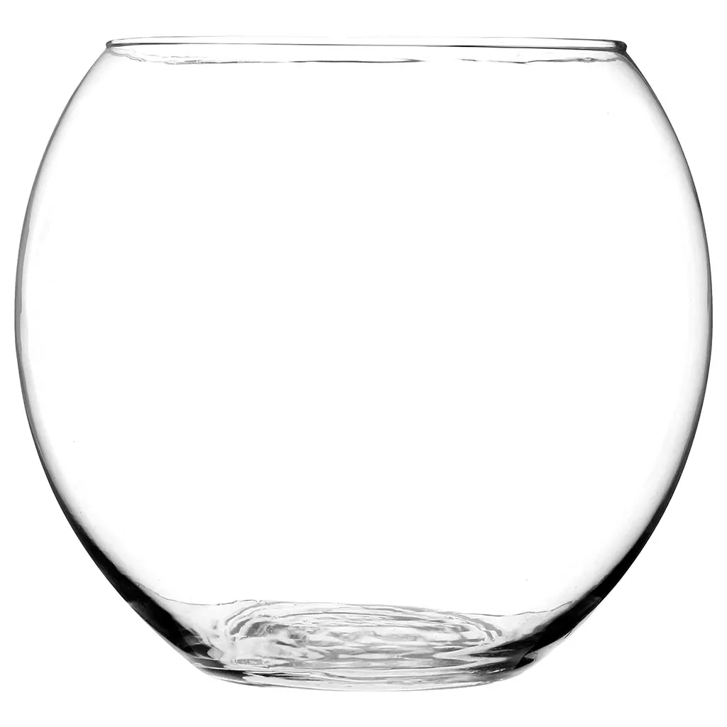 Vase boule verre transparent D 19.5cm 