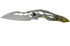 WE Knife Arrakis 906C couteau de poche, gold grey satin, Elijah Isham design